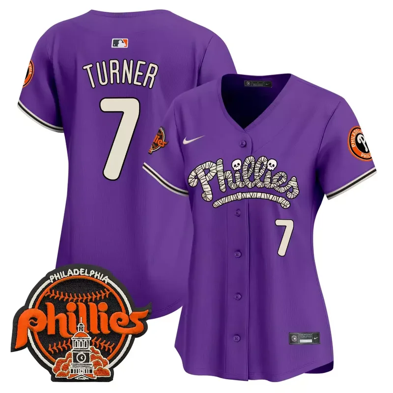 Purple Bryce Harper Phillies Halloween Vapor Premier Limited Jersey All Stitched - Image 3