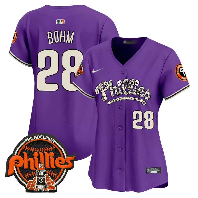 Purple Bryce Harper Phillies Halloween Vapor Premier Limited Jersey All Stitched - Image 2