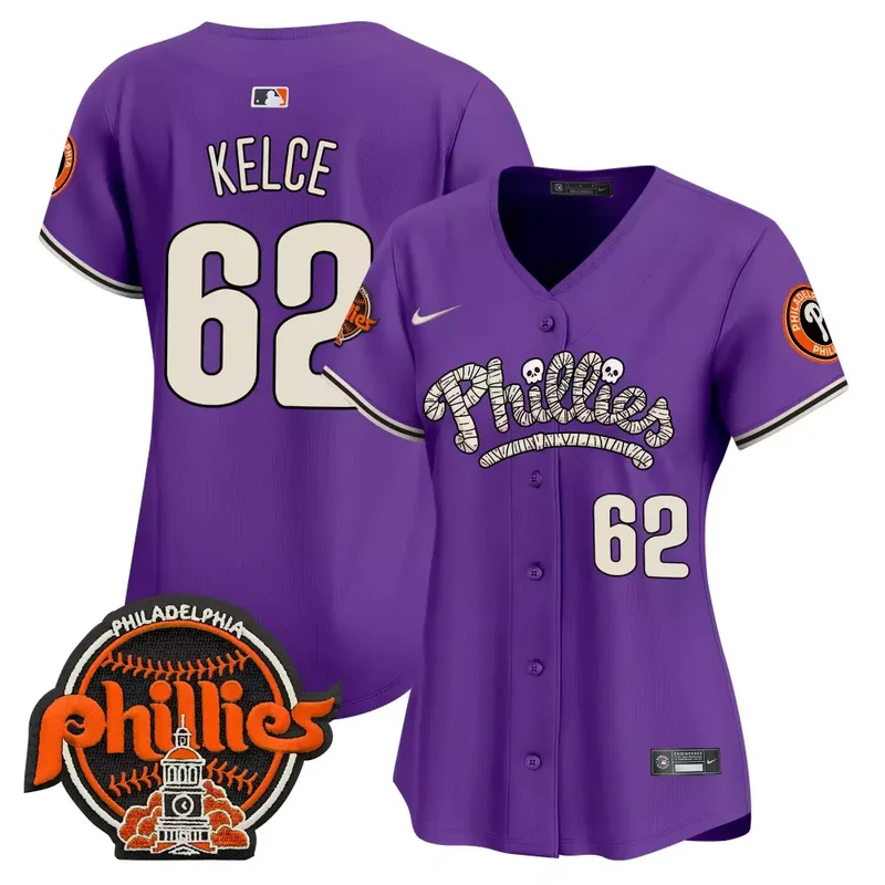 Purple Jason Kelce Phillies Halloween Vapor Premier Limited Jersey All Stitched