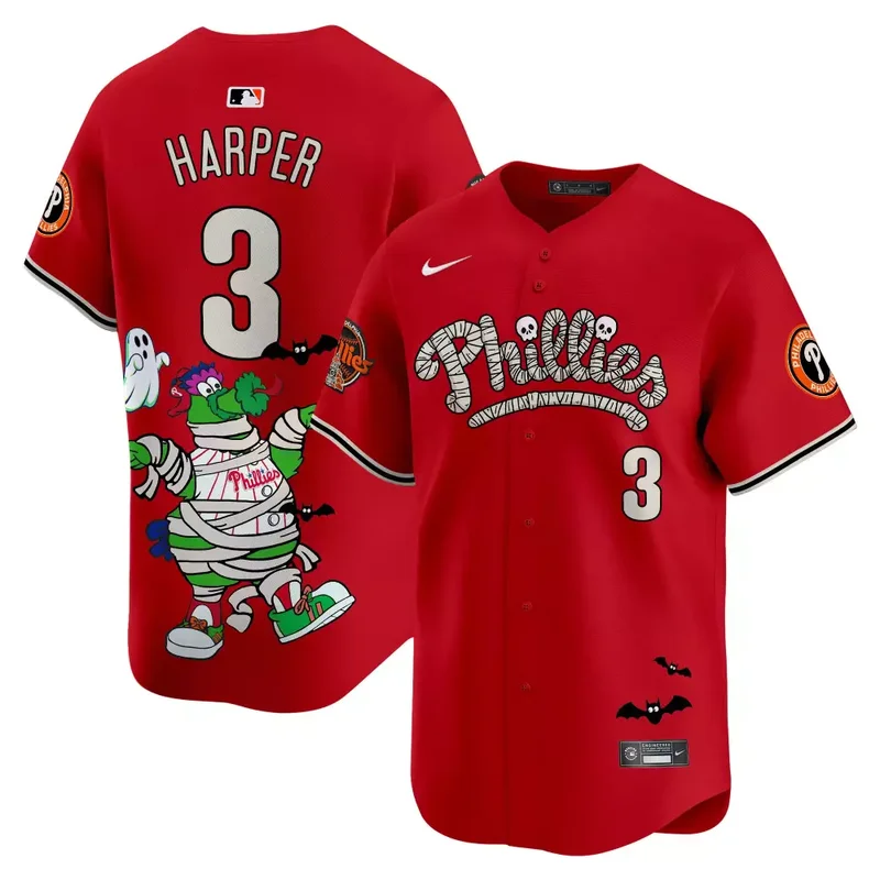 Purple Kyle Schwarber Unisex Phillies Phanatic Halloween Vapor Jersey Printed - Image 4