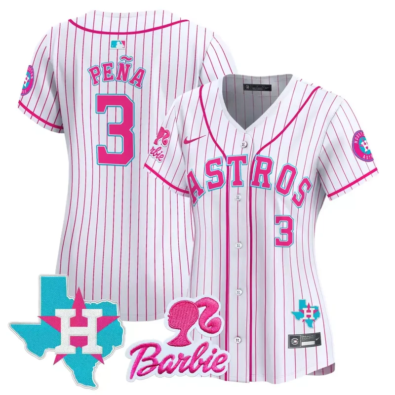 Purple Team Astros Barbie Patch Vapor Premier Limited Jersey All Stitched - Image 3