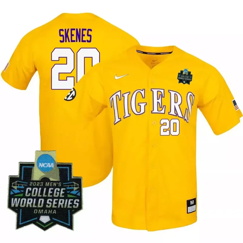 Purple Tommy White LSU Tigers College Baseball World Series Jersey V2 All Stitched - Image 5