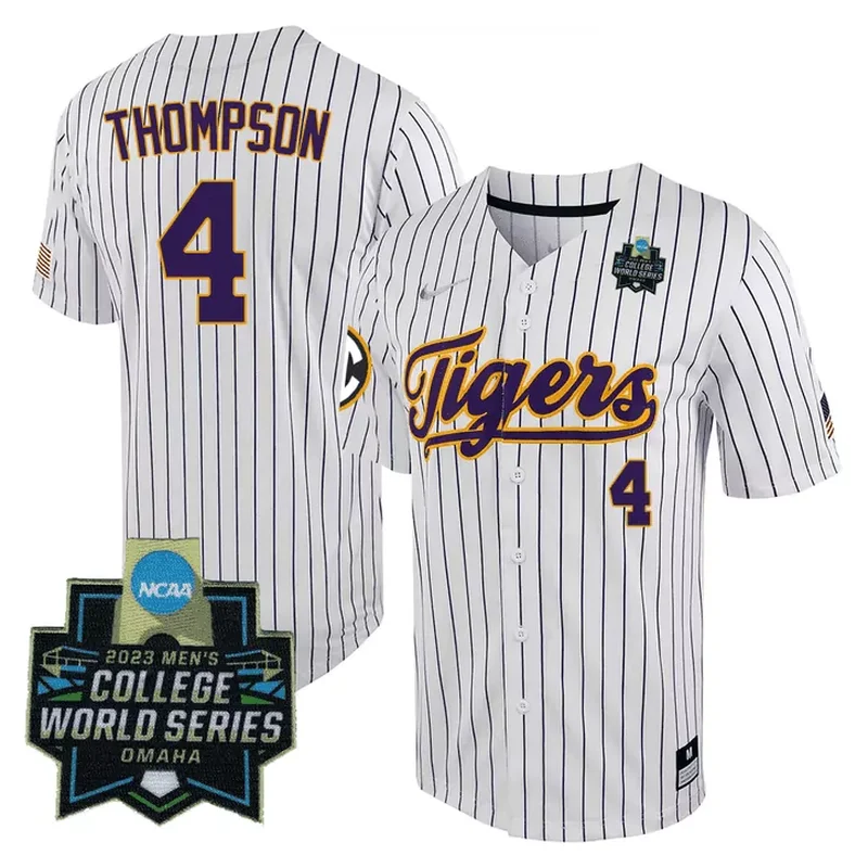 Purple Weylin Guidry LSU Tigers College Baseball World Series Jersey All Stitched - Image 5