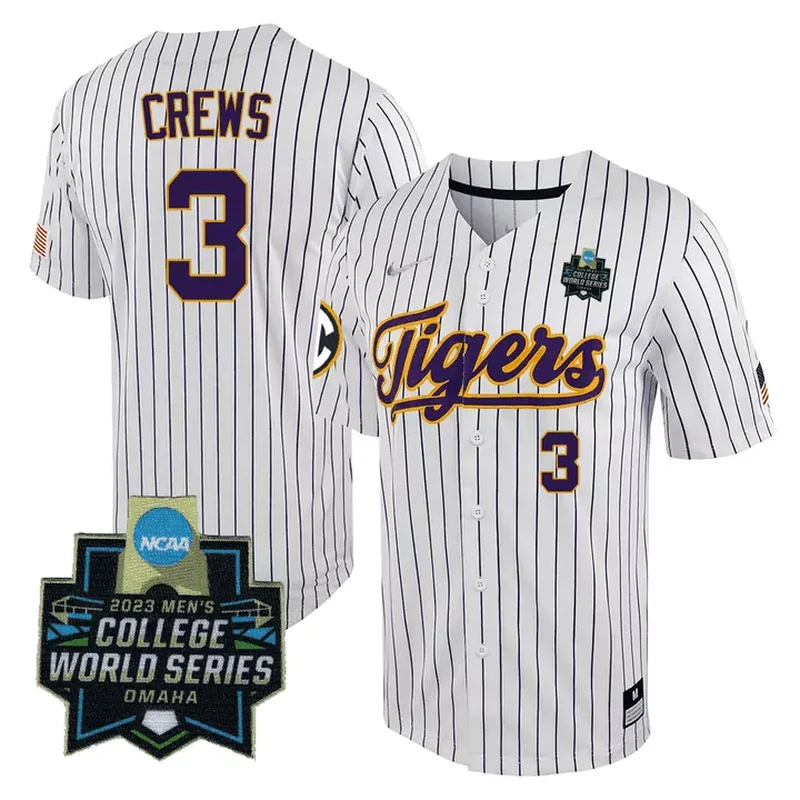Purple Weylin Guidry LSU Tigers College Baseball World Series Jersey All Stitched - Image 3
