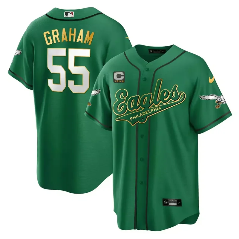 Randall Cunningham Black Limited EAGLES KELLY GREEN BASEBALL JERSEY ALL STITCHED - Image 4