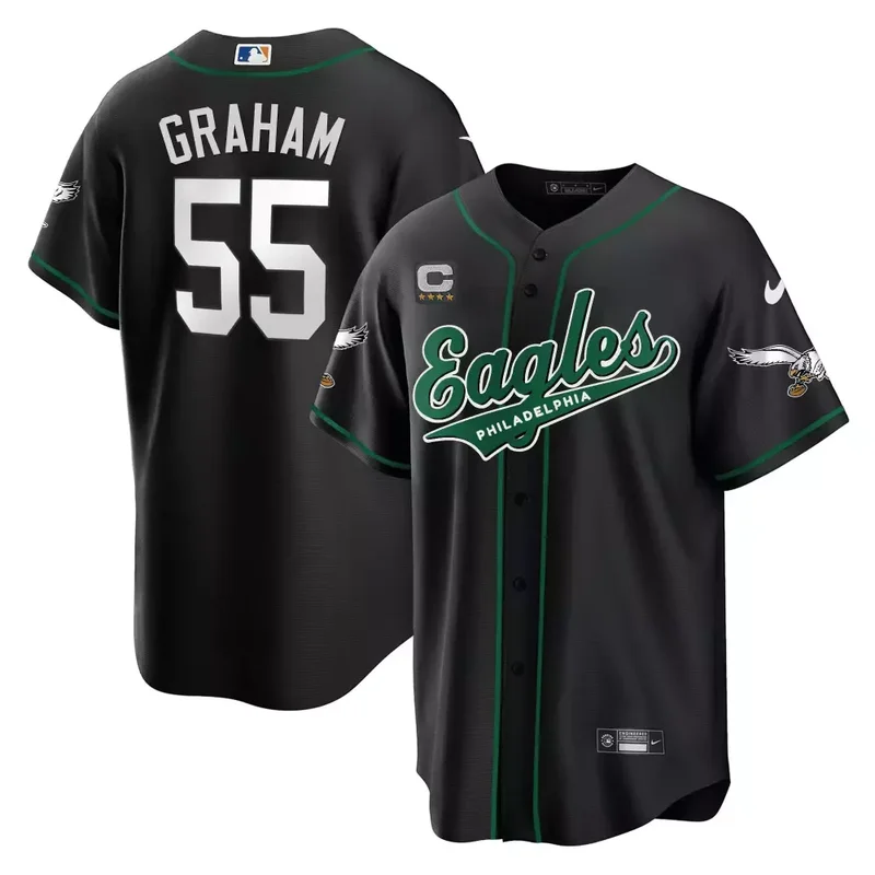 Randall Cunningham Black Limited EAGLES KELLY GREEN BASEBALL JERSEY ALL STITCHED - Image 3