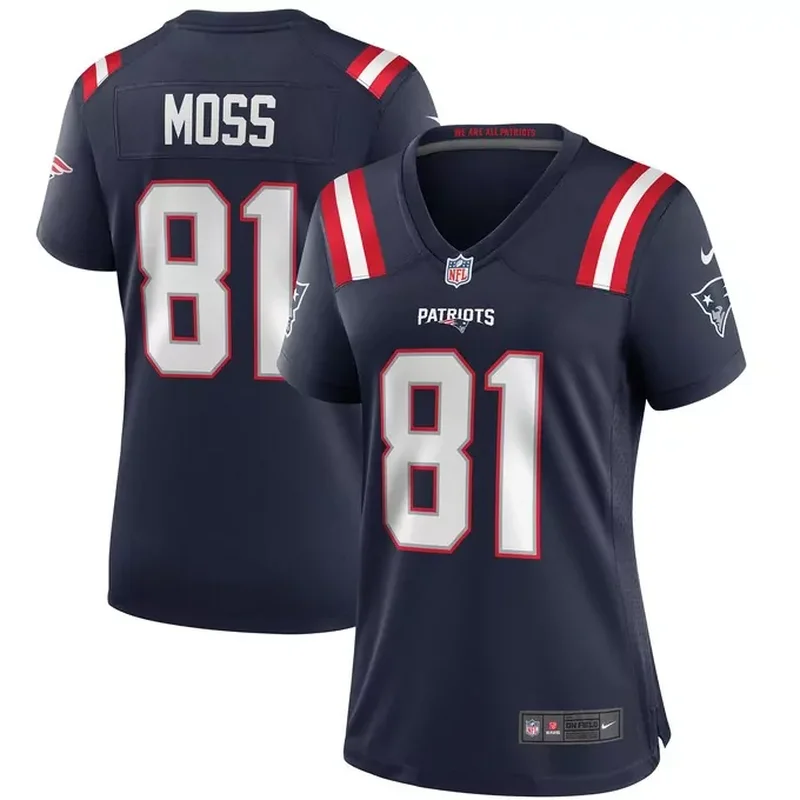 Randy Moss New England Patriots Womens Game Retired Player Jersey Navy