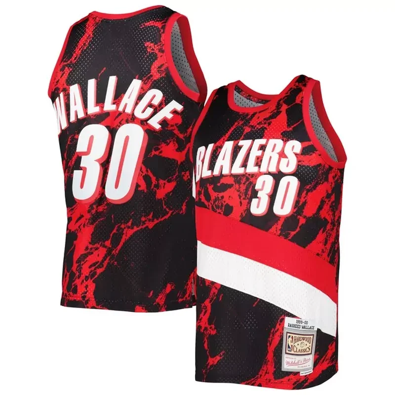 Clyde Drexler Portland Trail Blazers Classics 1991/92 Tie-Dye Jersey Black - Image 2