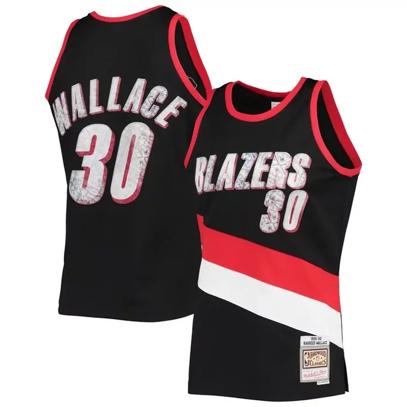 Rasheed Wallace Portland Trail Blazers 1999/00 Classics NBA 75th Anniversary Diamond Jersey Black