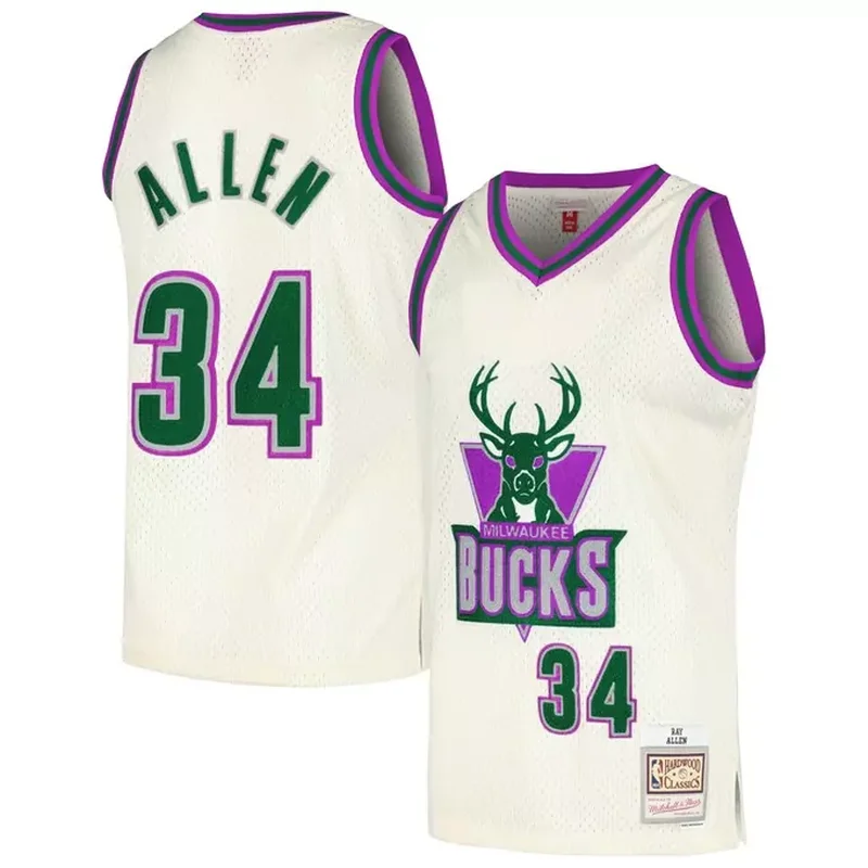 Ray Allen Milwaukee Bucks Classics 1996/97 Tie-Dye Jersey Black - Image 4