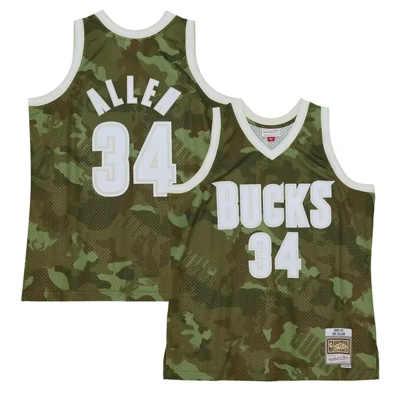 Ray Allen Milwaukee Bucks Classics 1996/97 Tie-Dye Jersey Black - Image 3