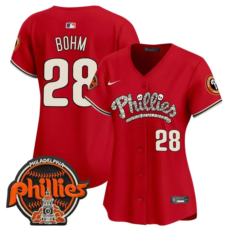 Red Alec Bohm Phillies Halloween Vapor Premier Limited Jersey All Stitched