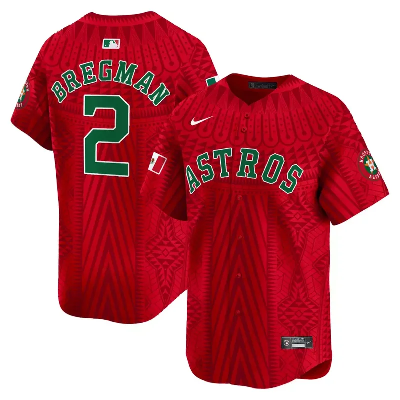 Red CJ Stroud Astros Mexico Aztec Pattern Vapor Premier Jersey Printed - Image 4