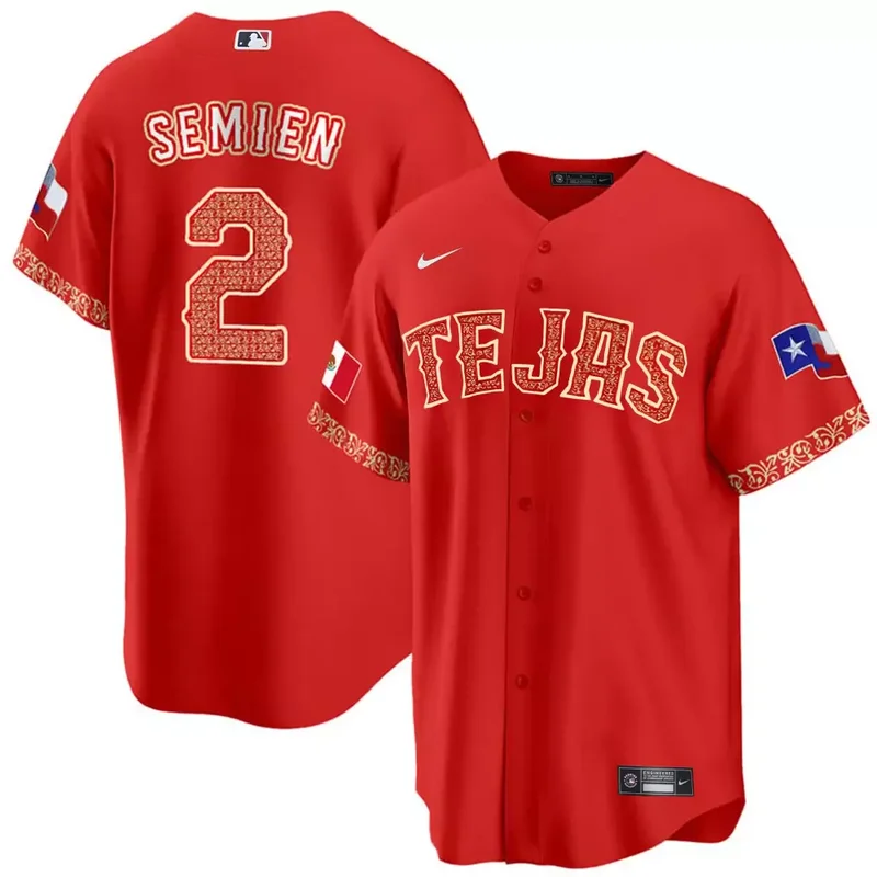 Red Jacob Degrom Texas Rangers Mexican Cool Base Jersey All Stitched - Image 4
