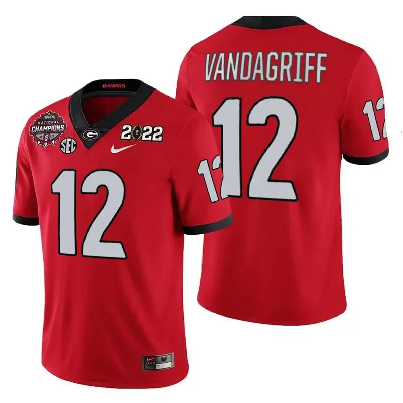 Red Jalen Carter Georgia Bulldogs CFP National Champions Jersey All Stitched - Image 5