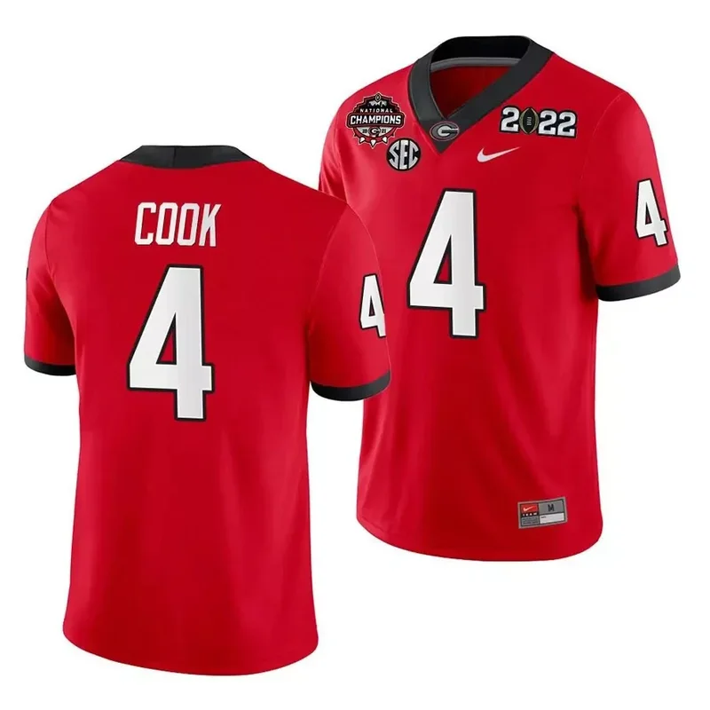 Red Jalen Carter Georgia Bulldogs CFP National Champions Jersey All Stitched - Image 3