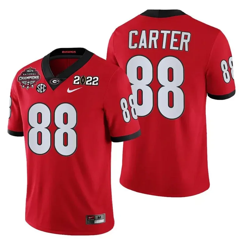 Red Jalen Carter Georgia Bulldogs CFP National Champions Jersey All Stitched