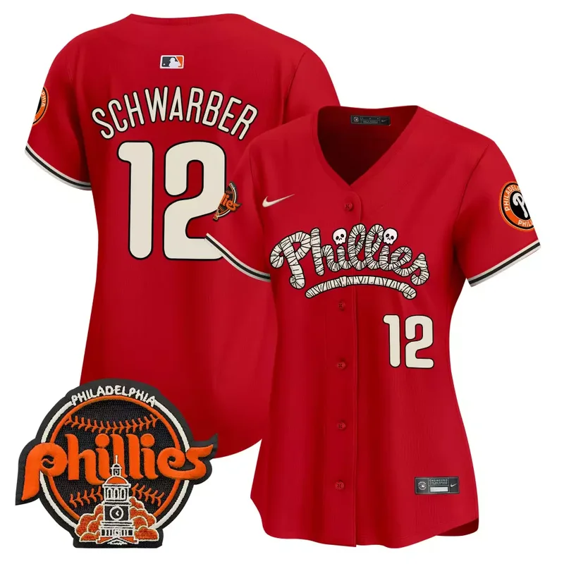 Red Kyle Schwarber Phillies Halloween Vapor Premier Limited Jersey All Stitched