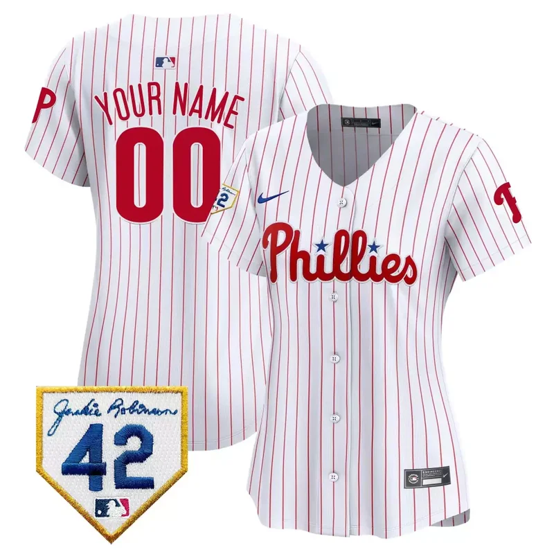 Red Phillies Jackie 2024 Robinson Patch Vapor Premier Limited Custom Jersey All Stitched - Image 2