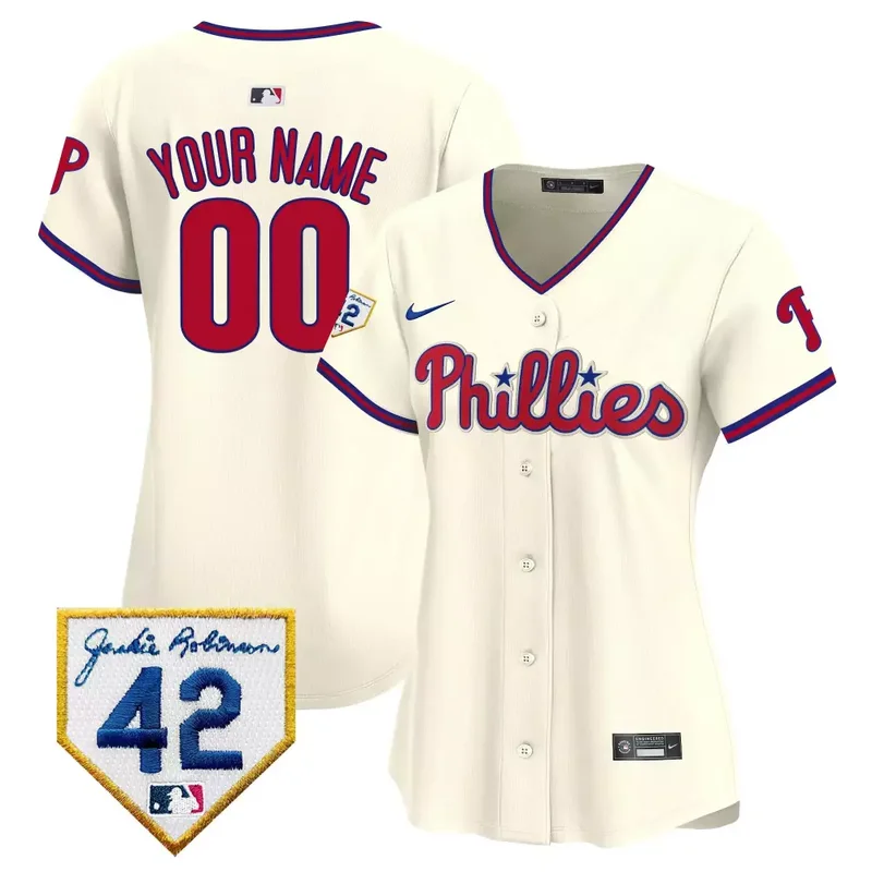 Red Phillies Jackie 2024 Robinson Patch Vapor Premier Limited Custom Jersey All Stitched - Image 3