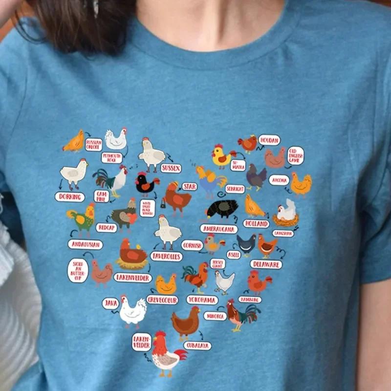 Retro Chicken Breeds Funny Gift For Lover T-Shirt Hoodie Sweater Womens Aesthetic Crewneck Her Farm