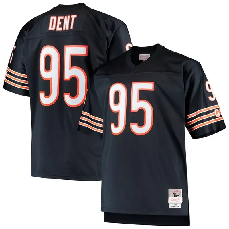 Jim McMahon Chicago Bears 1985 Retired Player Jersey Navy - Image 5