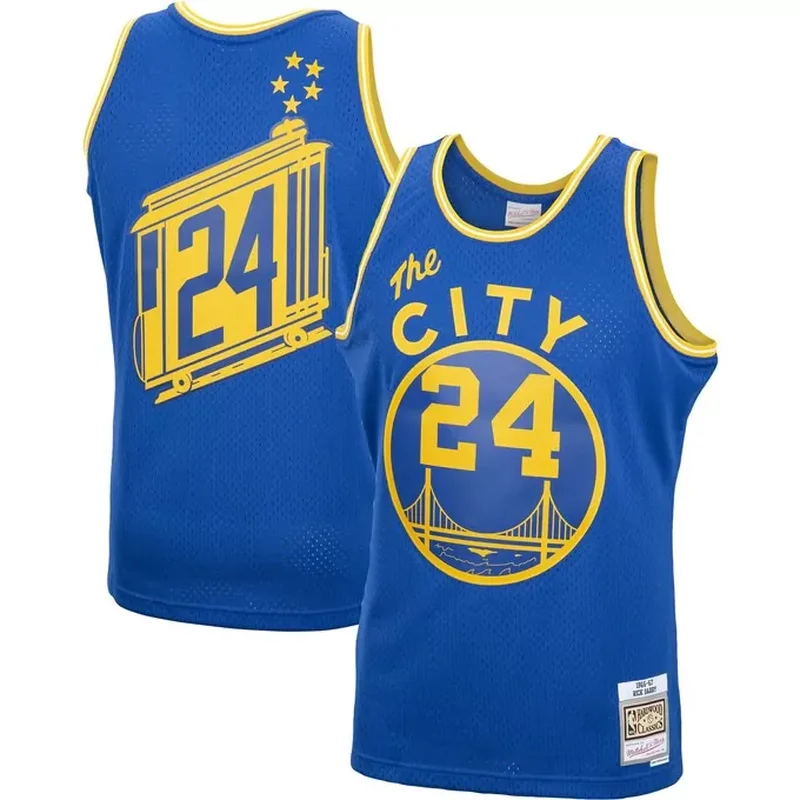 Tim Hardaway Golden State Warriors 1990/91 Galaxy Jersey Blue - Image 5