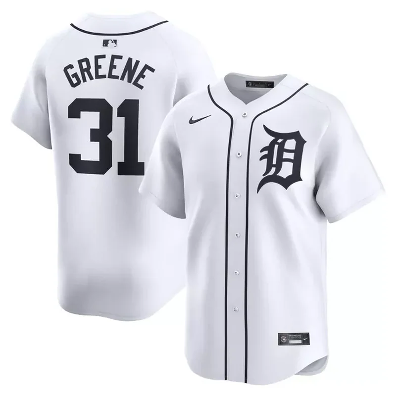 Detroit Tigers Home Elite Custom Patch Jersey White - Image 3