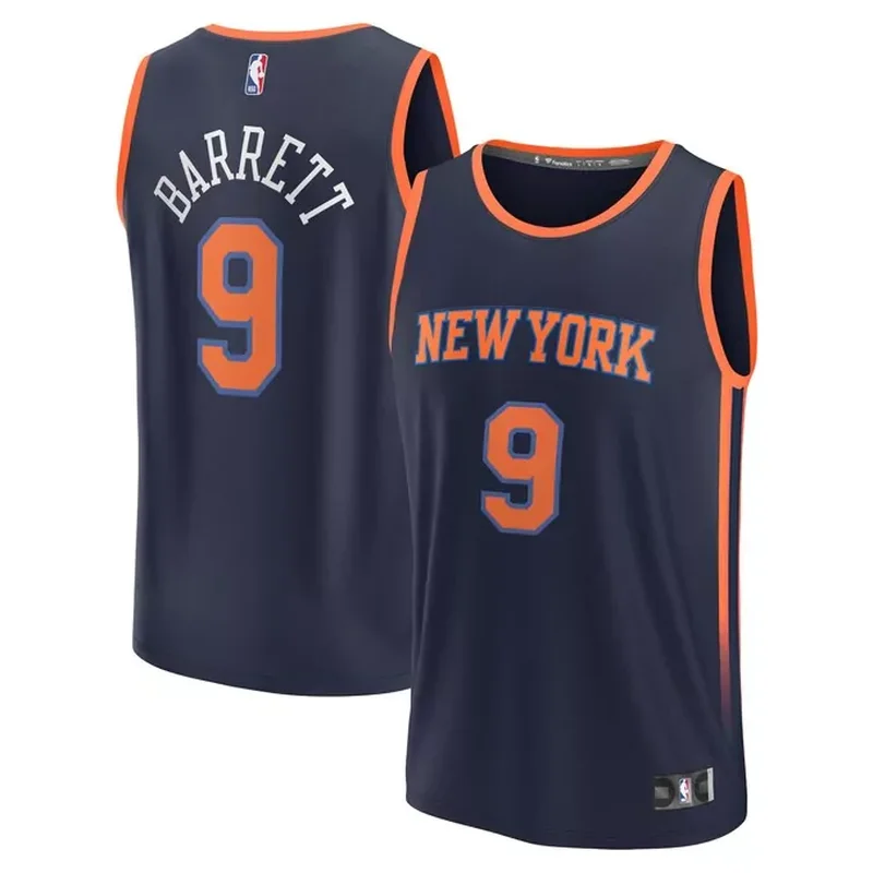 RJ Barrett New York Knicks Fast Break Player Jersey Statement Edition Navy