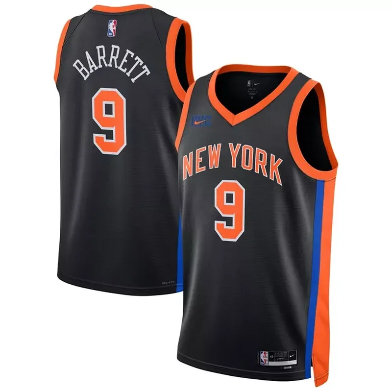 New York Knicks 2021/22 Diamond Custom Jersey Icon Edition Blue - Image 2