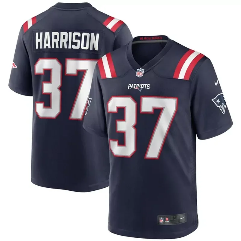 John Hannah New England Patriots Game Retired Player Jersey Navy - Image 3