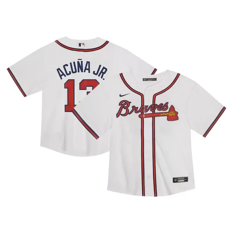 Atlanta Braves Stitches Team V-Neck Jersey Charcoal - Image 5