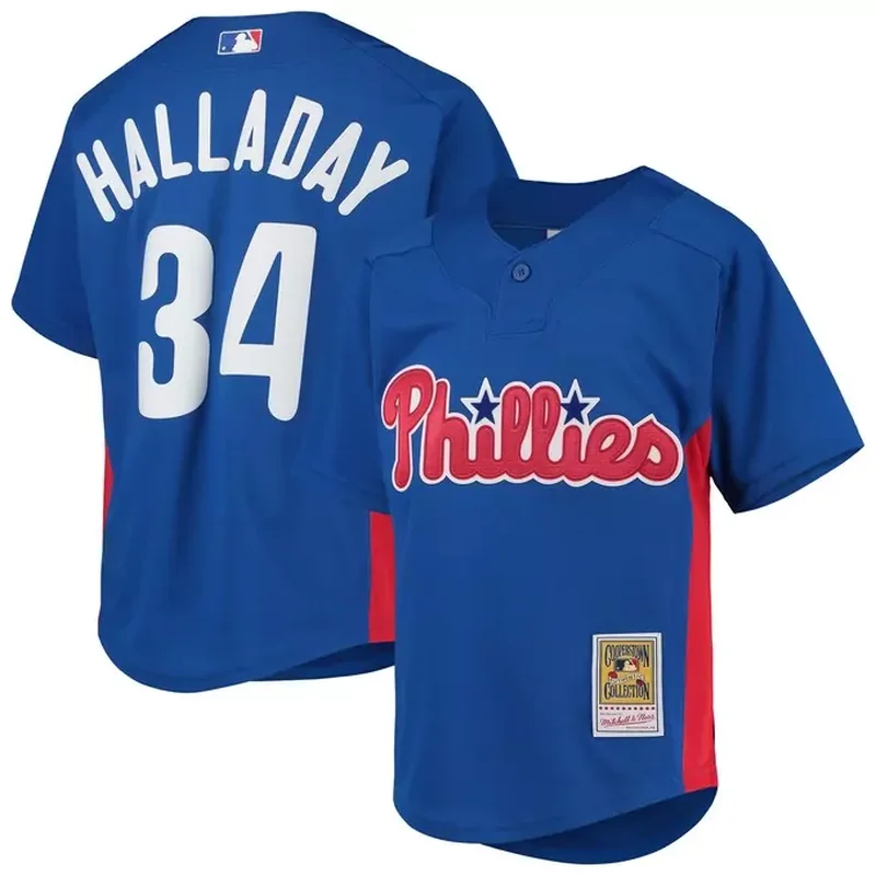 Roy Halladay Philadelphia Phillies Cooperstown Collection Mesh Batting Practice Jersey Royal