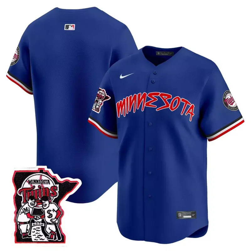 Royal Willi Castro Minnesota Twins Shaking Hands Patch Vapor Premier Limited Jersey All Stitched - Image 4