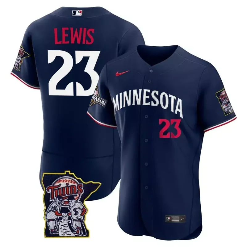 Royce Lewis Cream Minnesota Twins Flex Base Postseason Patch Jersey All Stitched - Image 2