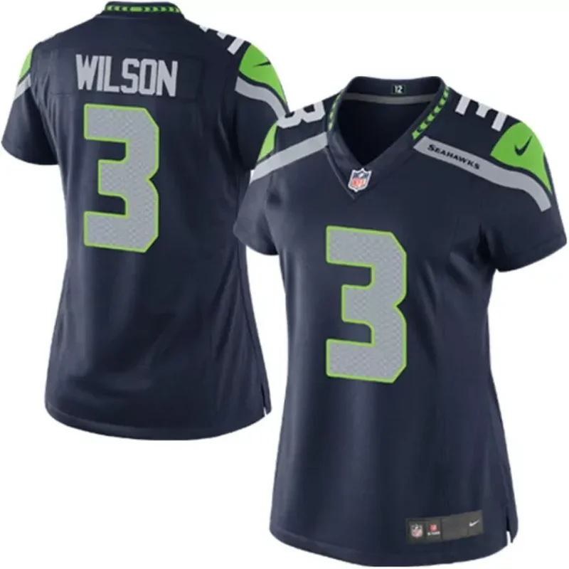 Russell Wilson Seattle Seahawks Womens Game Player Jersey College Navy