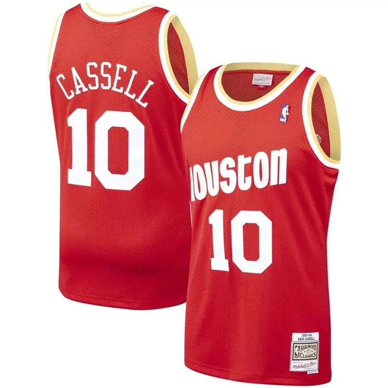 Hakeem Olajuwon Houston Rockets 1993/94 Galaxy Jersey Red - Image 5