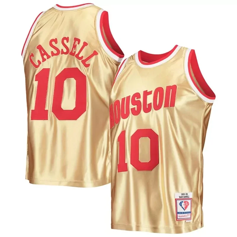 Hakeem Olajuwon Houston Rockets 1993/94 Galaxy Jersey Red - Image 4