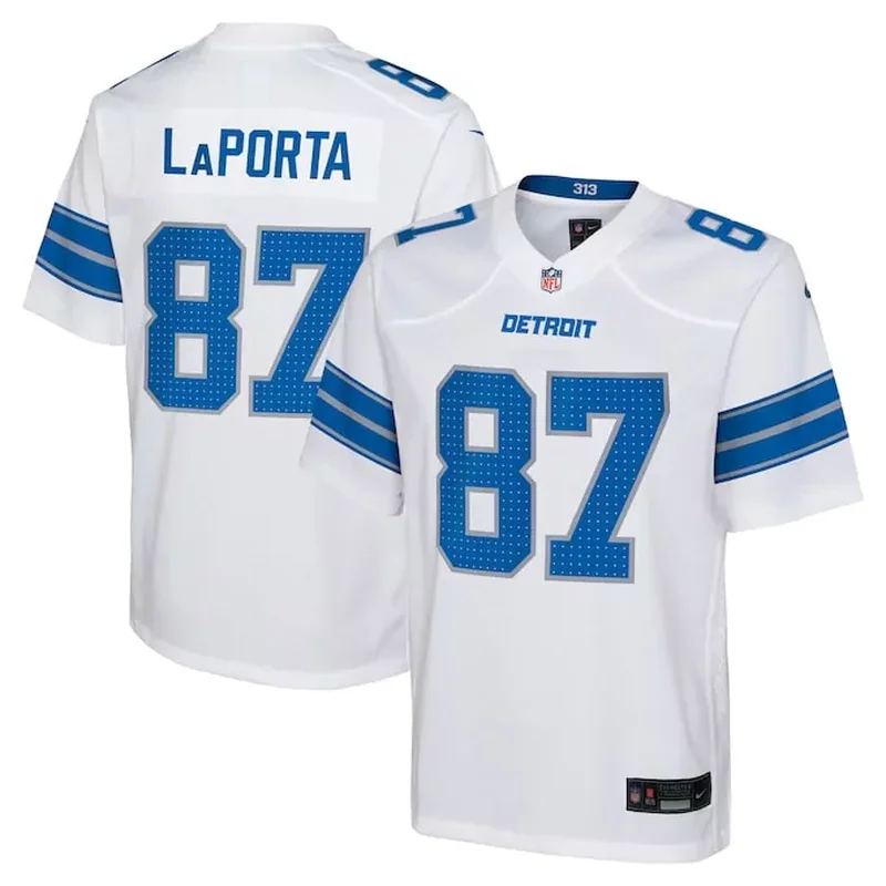 Jared Goff Detroit Lions Player Game Jersey White - Image 2
