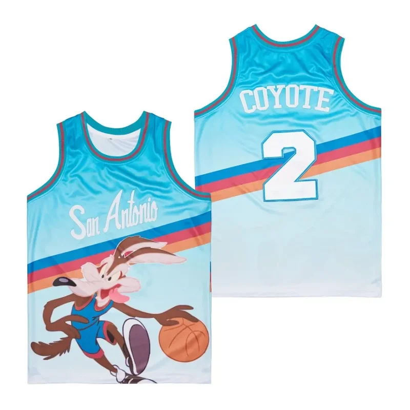 San Antonio Spurs Coyote 2 Looney Tunes Mashup NBA Team Light Blue Basketball Jersey Spurs Fans