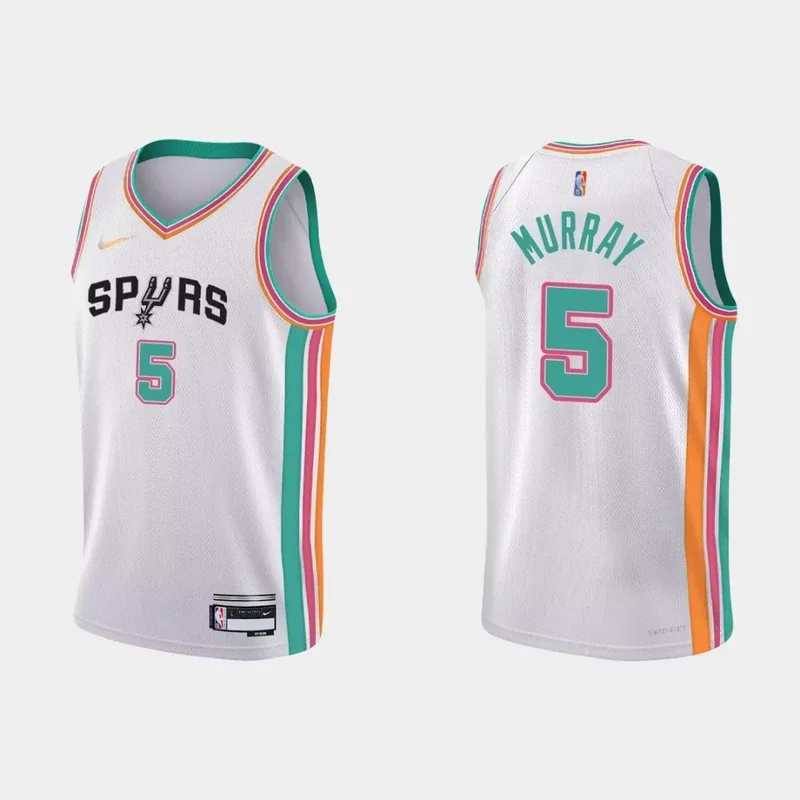 San Antonio Spurs Devin Vassell #24 NBA Basketball City White Jersey Spurs Fans - Image 2