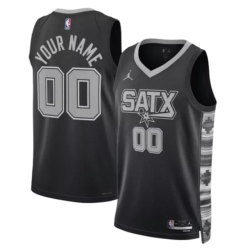 San Antonio Spurs Jordan Brand Unisex 2022/23 Custom Jersey Statement Edition Black
