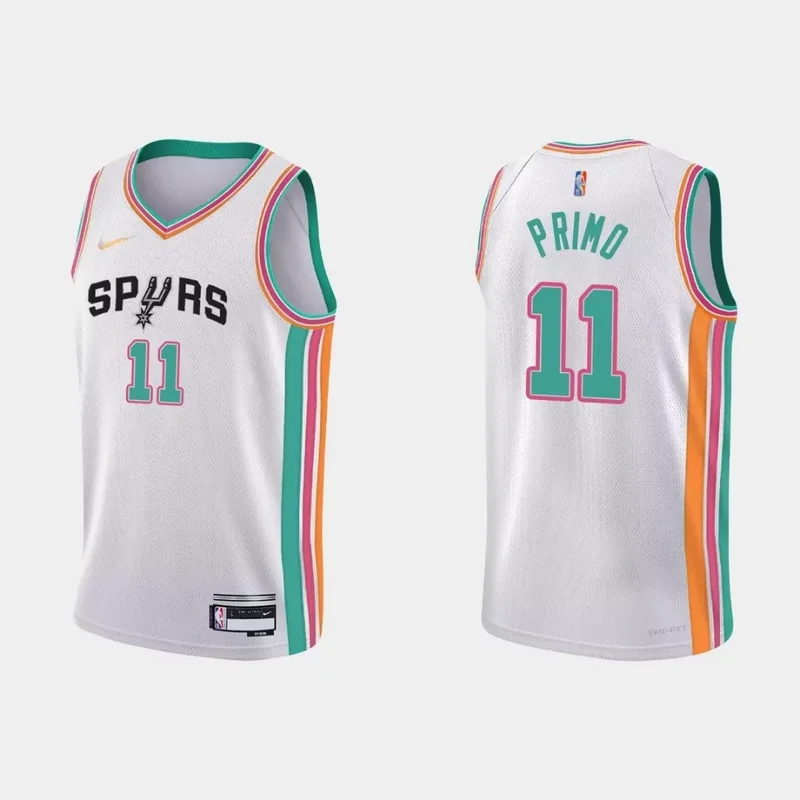 San Antonio Spurs Jakob Poeltl #25 NBA Basketball City White Jersey Spurs Fans - Image 4