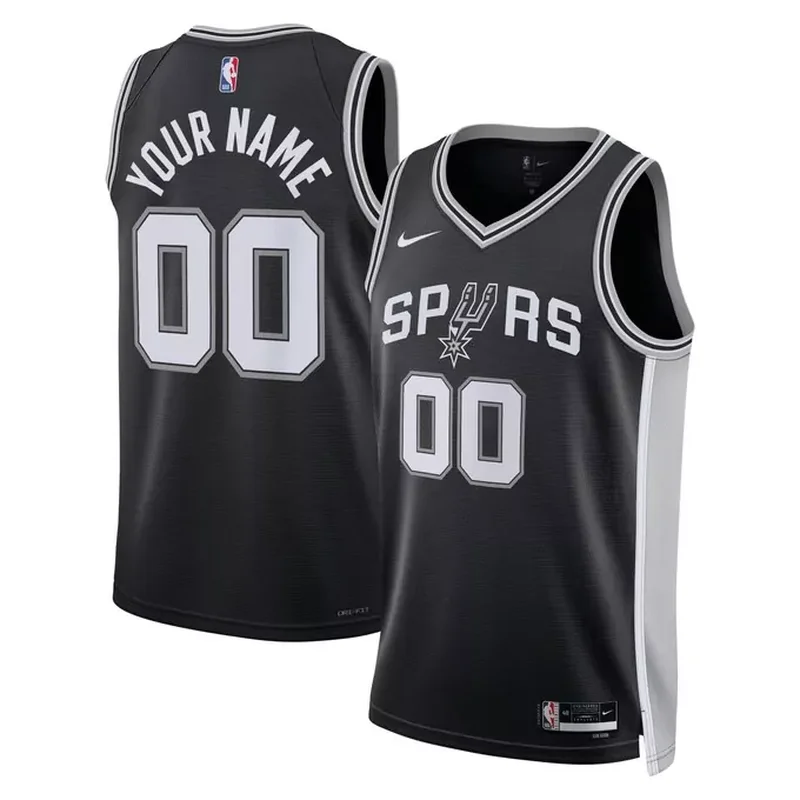 San Antonio Spurs Unisex Custom Jersey Black Icon Edition