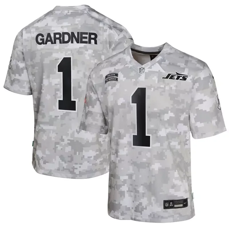 Sauce Gardner New York Jets 2024 Salute to Service Game Jersey Arctic Camo