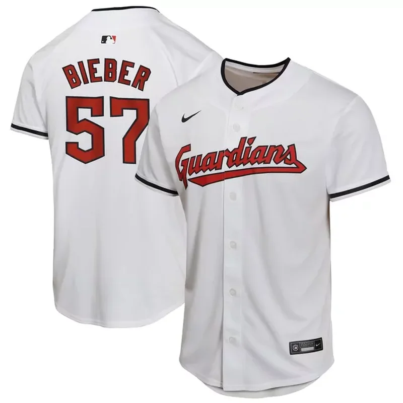 Shane Bieber Cleveland Guardians Home Game Player Jersey White