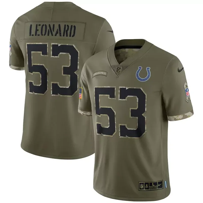 Shaquille Leonard Indianapolis Colts Salute To Service Jersey Olive