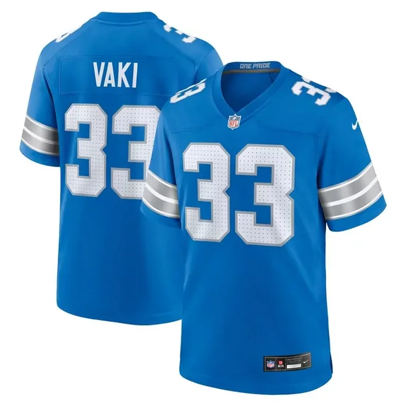 Sione Vaki Detroit Lions Team Game Jersey Blue