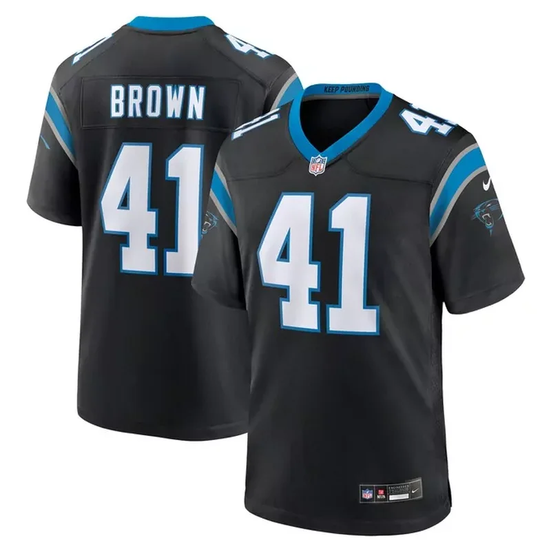 Spencer Brown Carolina Panthers Team Game Jersey Black