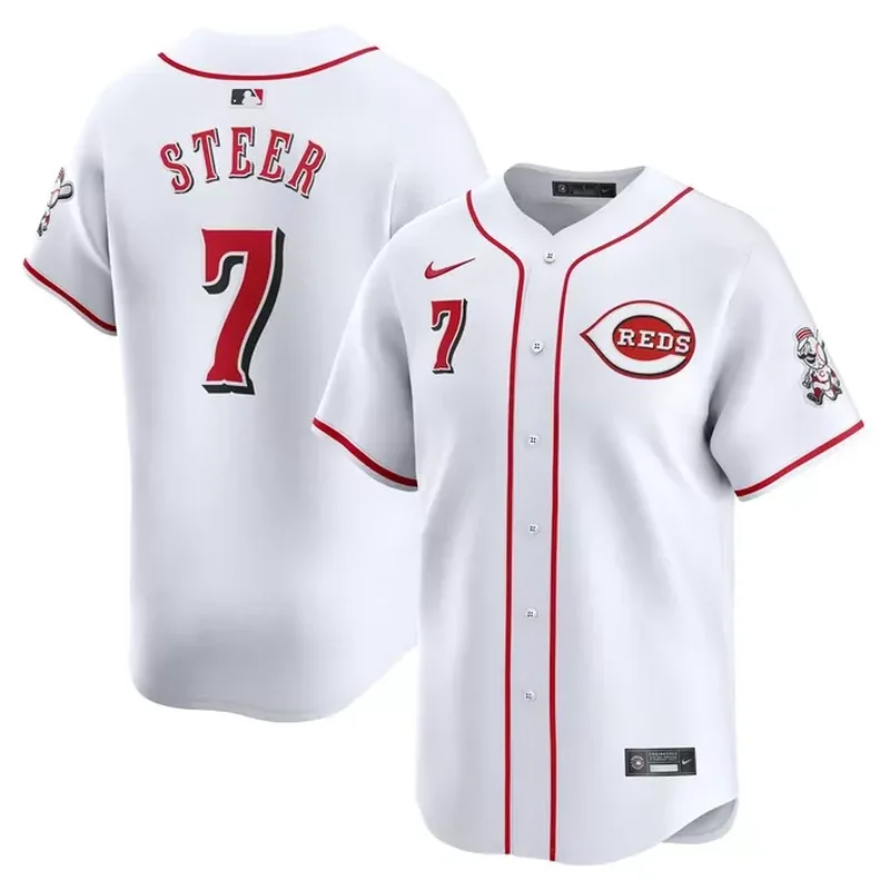 Spencer Steer Cincinnati Reds Home Player Jersey White